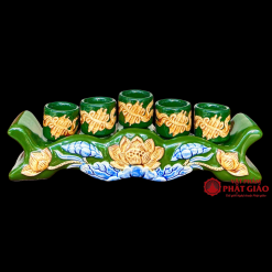 Bộ Kỷ Ngai 5 Chén Gốm Sứ Men Màu Xanh Lá 11 Bộ Kỷ Ngai 5 Chén Gốm Sứ Men Màu Xanh Lá - Ảnh 5