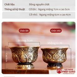 Chén Cúng Nước Bằng Đồng Phật Giáo Tây Tạng – Họa Tiết Bát Cát Tường 8 Chén Cúng Nước Bằng Đồng Phật Giáo Tây Tạng – Họa Tiết Bát Cát Tường - Ảnh 2