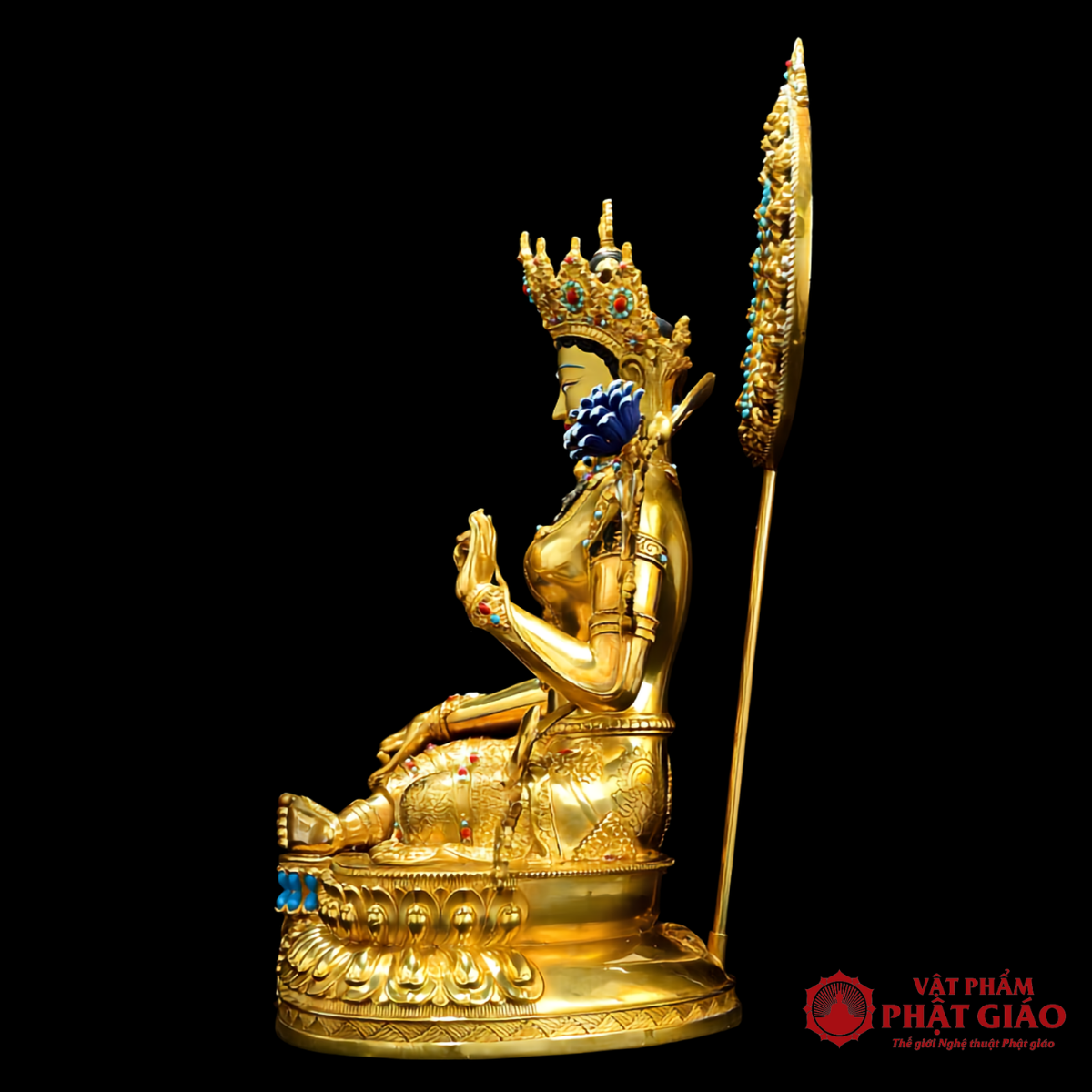 Tượng Lục Độ Mẫu Bằng Đồng Thếp Vàng Thủ Công Phong Cách Tây Tạng 2 Tượng Lục Độ Mẫu Bằng Đồng Thếp Vàng Thủ Công Phong Cách Tây Tạng - Ảnh 2