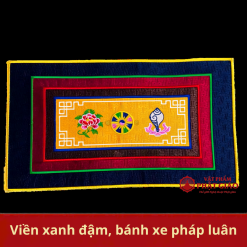 Đệm Lót Pháp Khí Phật Giáo Tây Tạng – Vải Thêu Hoa Văn Cát Tường - Ảnh 3