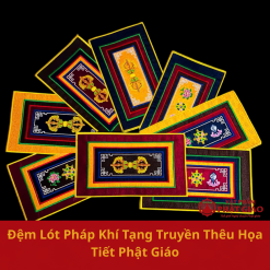 Đệm Lót Pháp Khí Phật Giáo Tây Tạng – Vải Thêu Hoa Văn Cát Tường - Ảnh 13