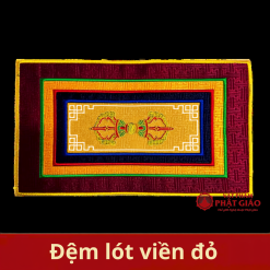 Đệm Lót Pháp Khí Phật Giáo Tây Tạng – Vải Thêu Hoa Văn Cát Tường - Ảnh 9