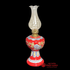 Đèn Thờ Gốm Bát Tràng Men Màu Đỏ – Đèn Dầu - Ảnh 3