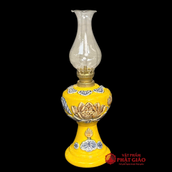 Đèn Dầu Gốm Sứ Bát Tràng Men Màu Vàng - Ảnh 3