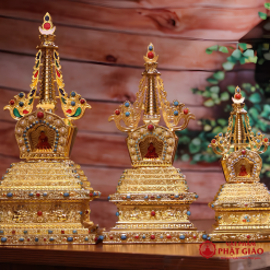 Tháp Xá Lợi Hợp Kim Màu Vàng Phật Giáo Tây Tạng, Kích Cỡ Từ 23cm-36cm 8 Tháp Xá Lợi Hợp Kim Màu Vàng Phật Giáo Tây Tạng, Kích Cỡ Từ 23cm-36cm - Ảnh 2