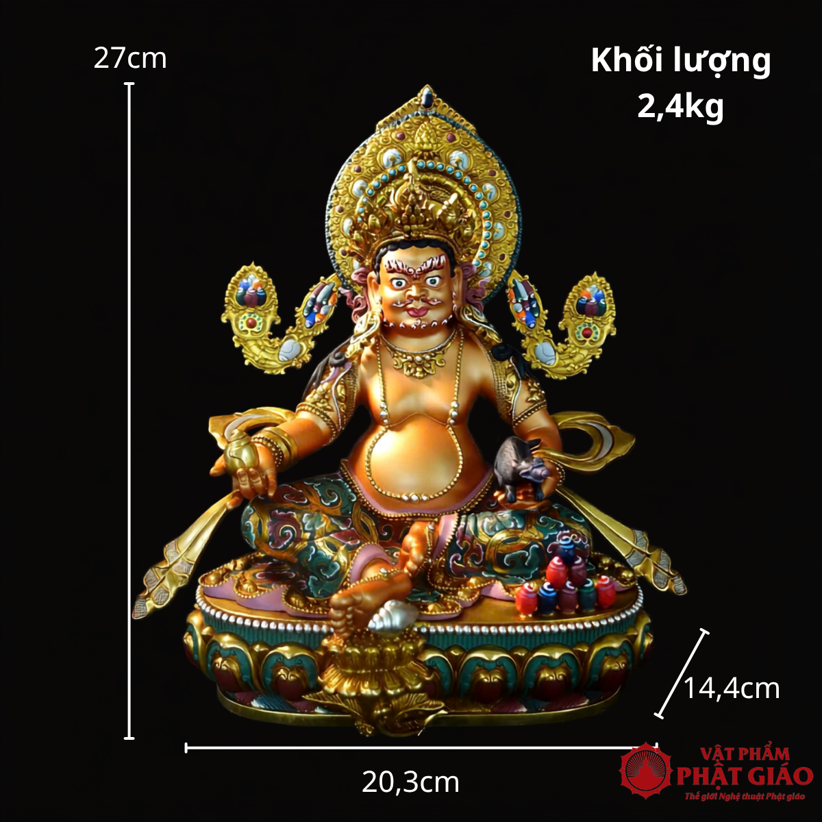 Tượng Hoàng Tài Thần Jambhala Bằng Đồng Vẽ Màu Thủ Công Nepal 9 Tượng Hoàng Tài Thần Jambhala Bằng Đồng Vẽ Màu Thủ Công Nepal - Ảnh 9