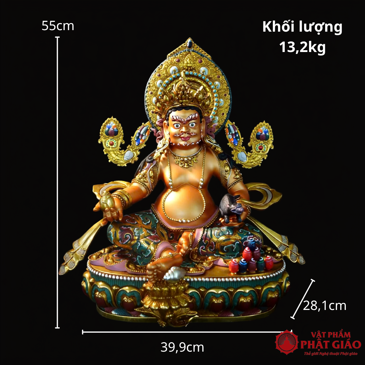 Tượng Hoàng Tài Thần Jambhala Bằng Đồng Vẽ Màu Thủ Công Nepal 7 Tượng Hoàng Tài Thần Jambhala Bằng Đồng Vẽ Màu Thủ Công Nepal - Ảnh 7
