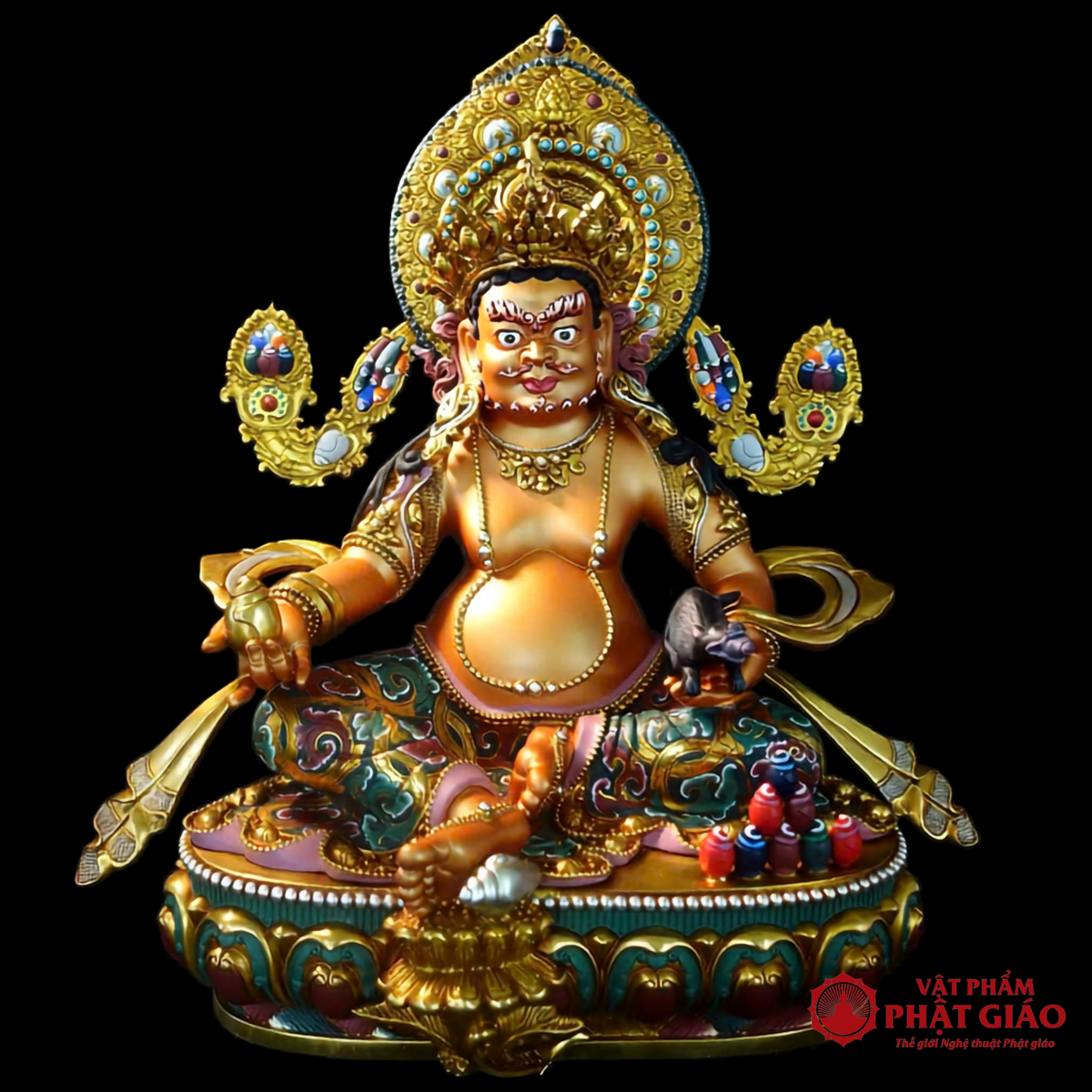 Tượng Hoàng Tài Thần Jambhala Bằng Đồng Vẽ Màu Thủ Công Nepal 10 Tượng Hoàng Tài Thần Jambhala Bằng Đồng Vẽ Màu Thủ Công Nepal - Ảnh 10