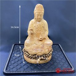 Tượng Phật Quan Âm Bồ Tát Gỗ Bách Xanh Để Ô Tô - Ảnh 11