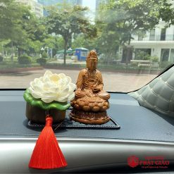 Tượng Phật Quan Âm Bồ Tát Gỗ Bách Xanh Để Ô Tô - Ảnh 4