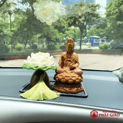 Tượng Phật Quan Âm Bồ Tát Gỗ Bách Xanh Để Ô Tô - Ảnh 8