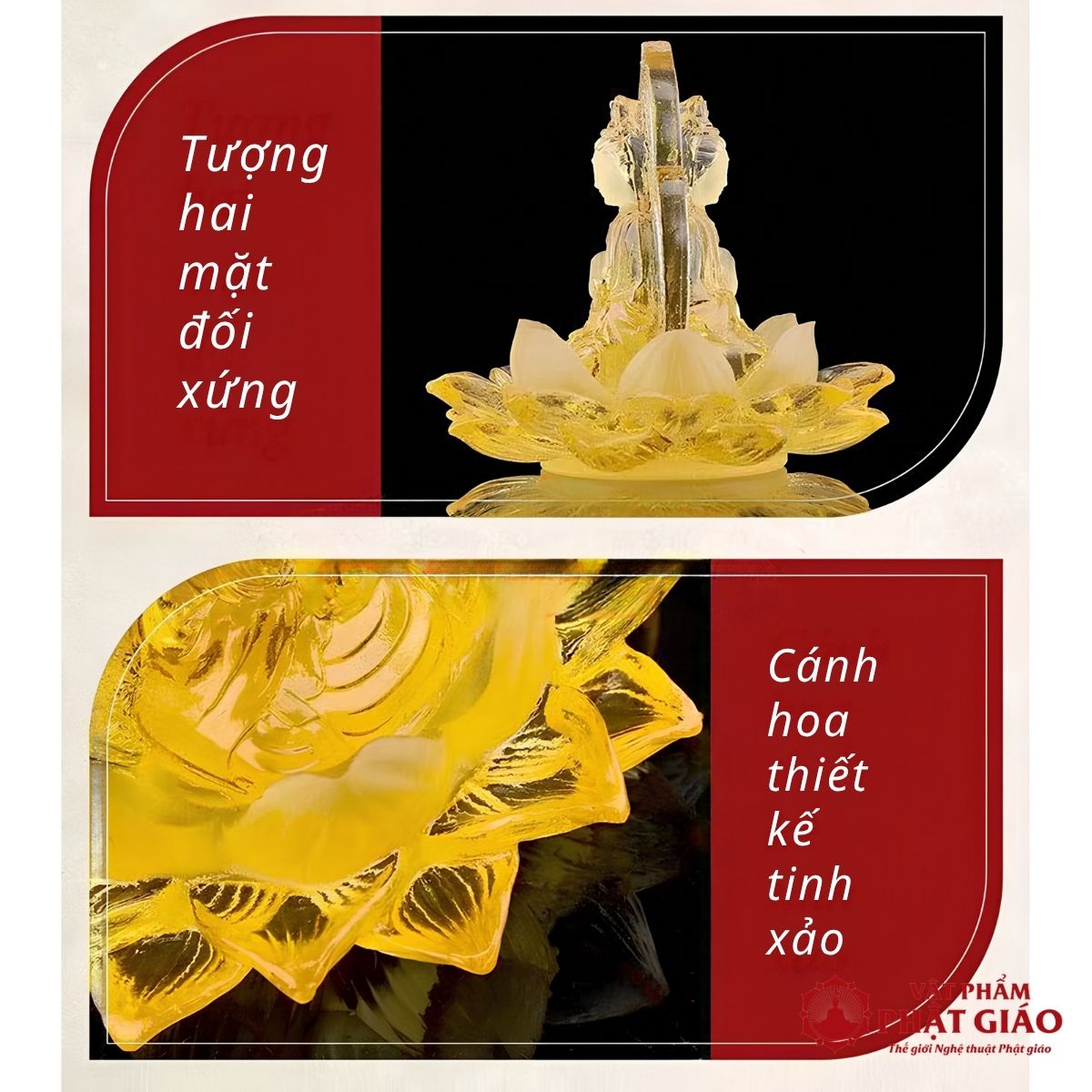Tượng Phật Quan Âm Lưu Ly Tọa Đài Sen Để Ô Tô 13 tuong phat quan am luu ly toa dai sen de o to 4