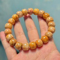 Vòng Tay San Hô Vàng Hóa Thạch Năng Lượng Đẹp