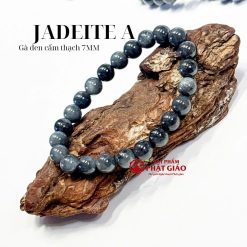 Vòng Tay Cẩm Thạch Ngọc Gà Đen Hạt 7mm 5 Vòng Tay Cẩm Thạch Ngọc Gà Đen Hạt 7mm - Ảnh 2