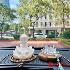 Bộ Tượng Phật Như Lai Sứ Hoa Sen Pha Lê Để Ô Tô - Ảnh 4