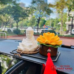 Bộ Tượng Phật Như Lai Sứ Trắng Tọa Đài Sen Để Ô Tô 12 Bộ Tượng Phật Như Lai Sứ Trắng Tọa Đài Sen Để Ô Tô - Ảnh 4