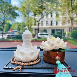 Bộ Tượng Phật Như Lai Sứ Trắng Tọa Đài Sen Để Ô Tô 14 Bộ Tượng Phật Như Lai Sứ Trắng Tọa Đài Sen Để Ô Tô - Ảnh 6