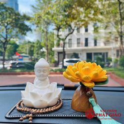 Bộ Tượng Phật Như Lai Sứ Trắng Tọa Đài Sen Để Ô Tô 17 Bộ Tượng Phật Như Lai Sứ Trắng Tọa Đài Sen Để Ô Tô - Ảnh 9