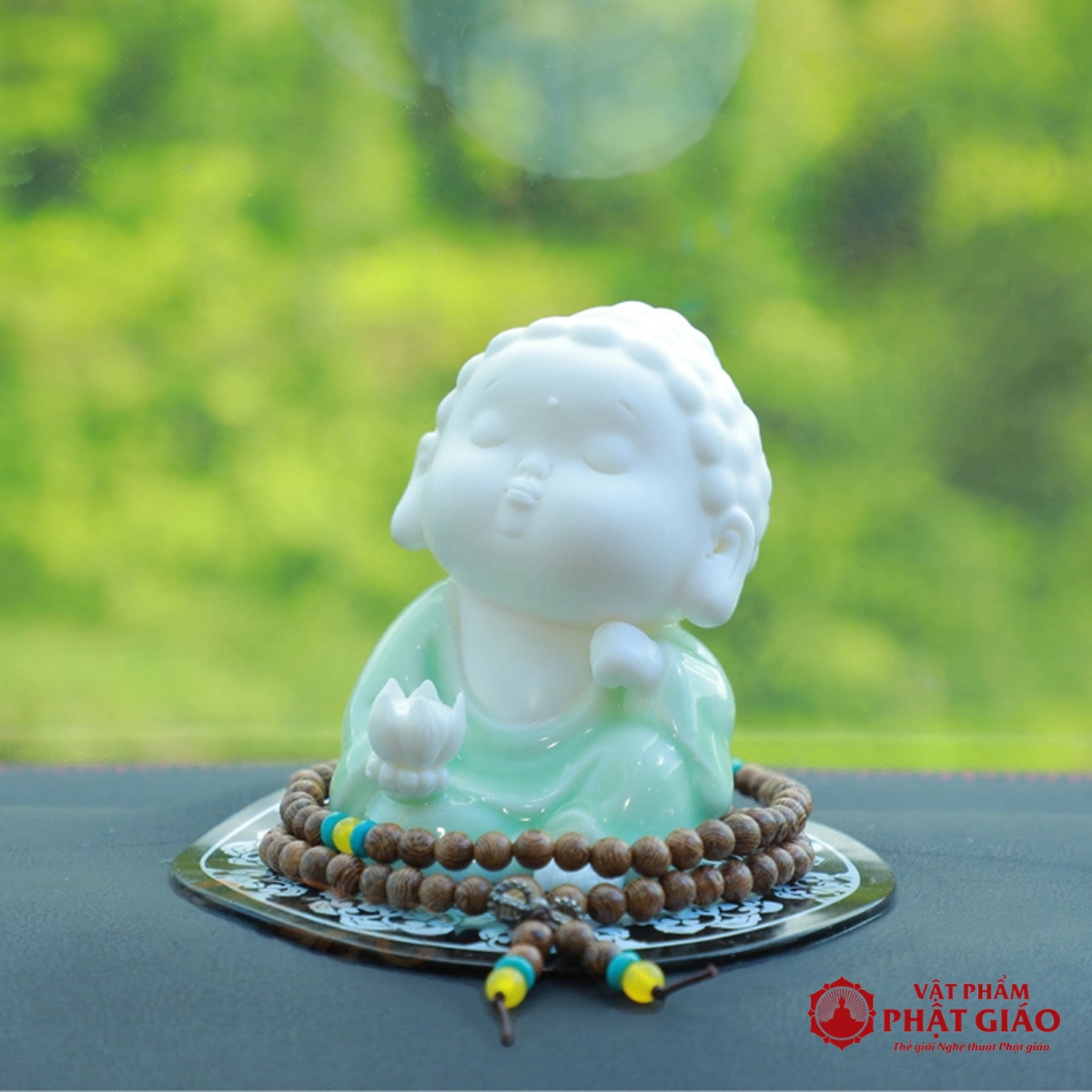Chú Tiểu Chipi Sứ Xanh Cao Cấp Để Ô Tô 2 Chú Tiểu Chipi Sứ Xanh Cao Cấp Để Ô Tô - Ảnh 2