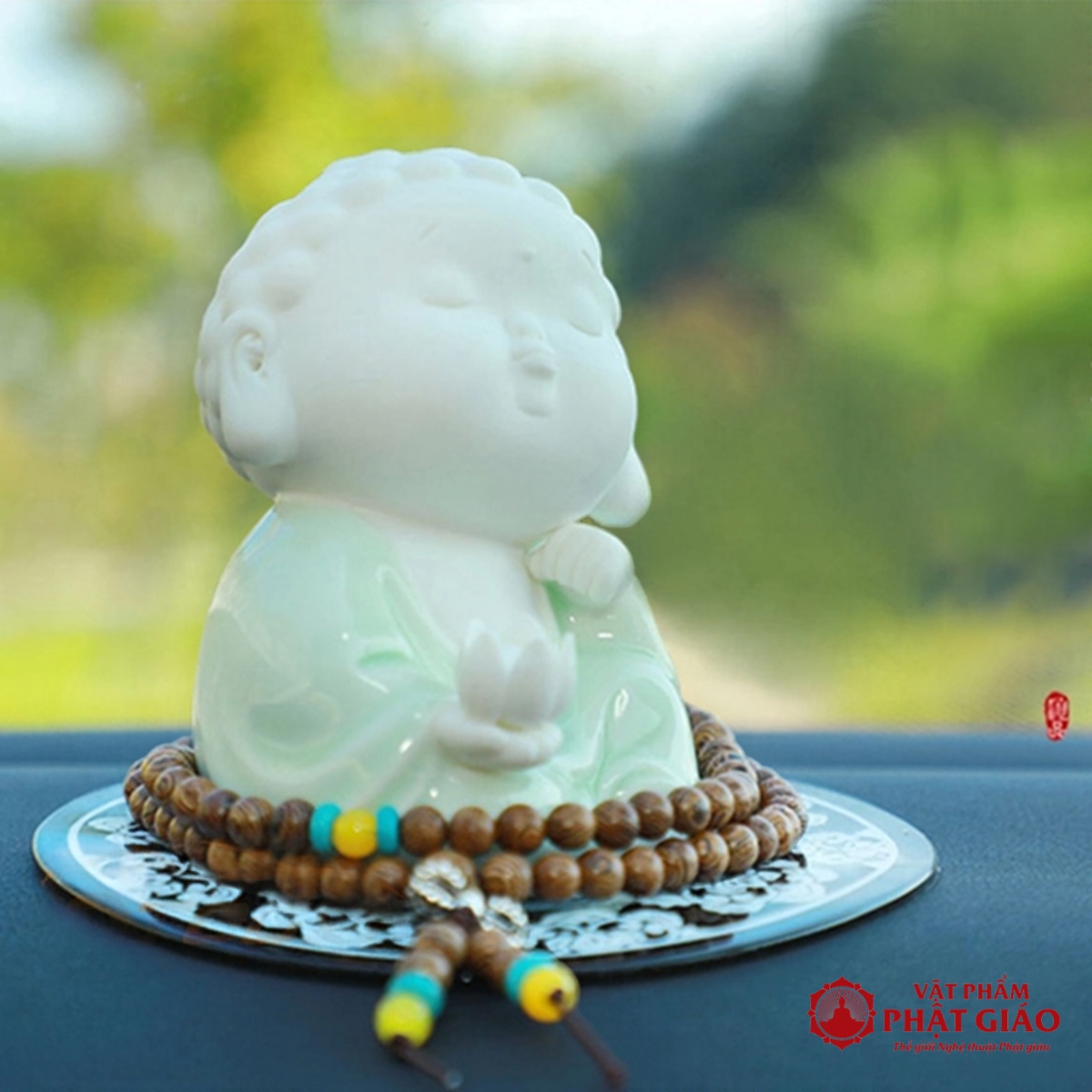Chú Tiểu Chipi Sứ Xanh Cao Cấp Để Ô Tô 3 Chú Tiểu Chipi Sứ Xanh Cao Cấp Để Ô Tô - Ảnh 3