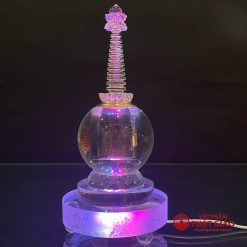 Tháp Xá Lợi Đế Tám Cát Tường Bằng Thủy Tinh, Cao 24cm 14 Tháp Xá Lợi Đế Tám Cát Tường Bằng Thủy Tinh, Cao 24cm - Ảnh 5