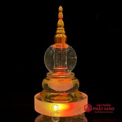 Tháp Xá Lợi Đế Tám Cát Tường Thủy Tinh Có Đế LED, Cao 23cm 16 Tháp Xá Lợi Đế Tám Cát Tường Thủy Tinh Có Đế LED, Cao 23cm - Ảnh 4