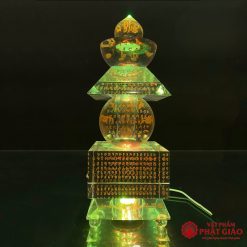 Tháp Xá Lợi Khắc Tâm Kinh Thủy Tinh Trong Suốt, Cao 28cm 15 Tháp Xá Lợi Khắc Tâm Kinh Thủy Tinh Trong Suốt, Cao 28cm - Ảnh 5