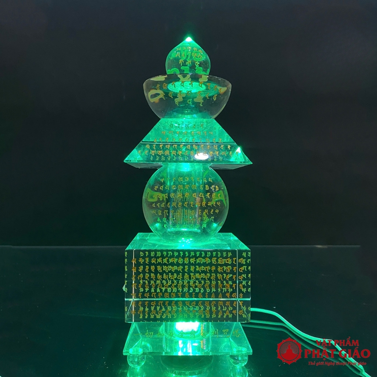 Tháp Xá Lợi Khắc Tâm Kinh Thủy Tinh Trong Suốt, Cao 28cm 7 Tháp Xá Lợi Khắc Tâm Kinh Thủy Tinh Trong Suốt, Cao 28cm - Ảnh 7