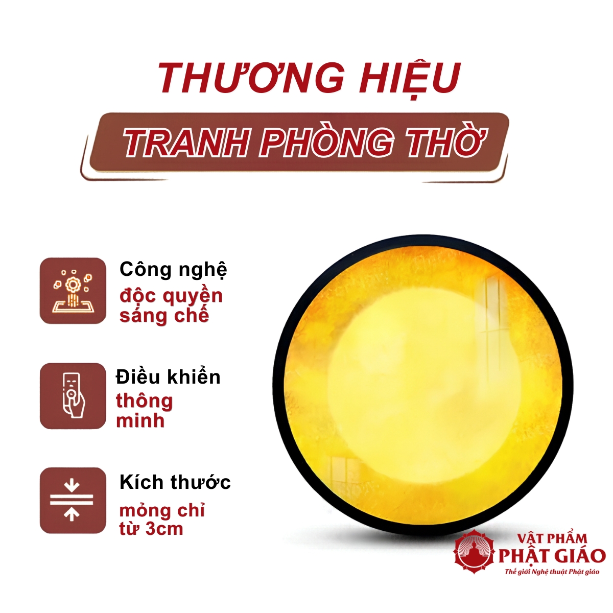 Tranh Trúc Chỉ In Tròn Mẫu Trăng Vàng TC578 3 Tranh Trúc Chỉ In Tròn Mẫu Trăng Vàng TC578 - Ảnh 3