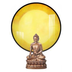 Tranh Trúc Chỉ In Tròn Mẫu Trăng Vàng TC578
