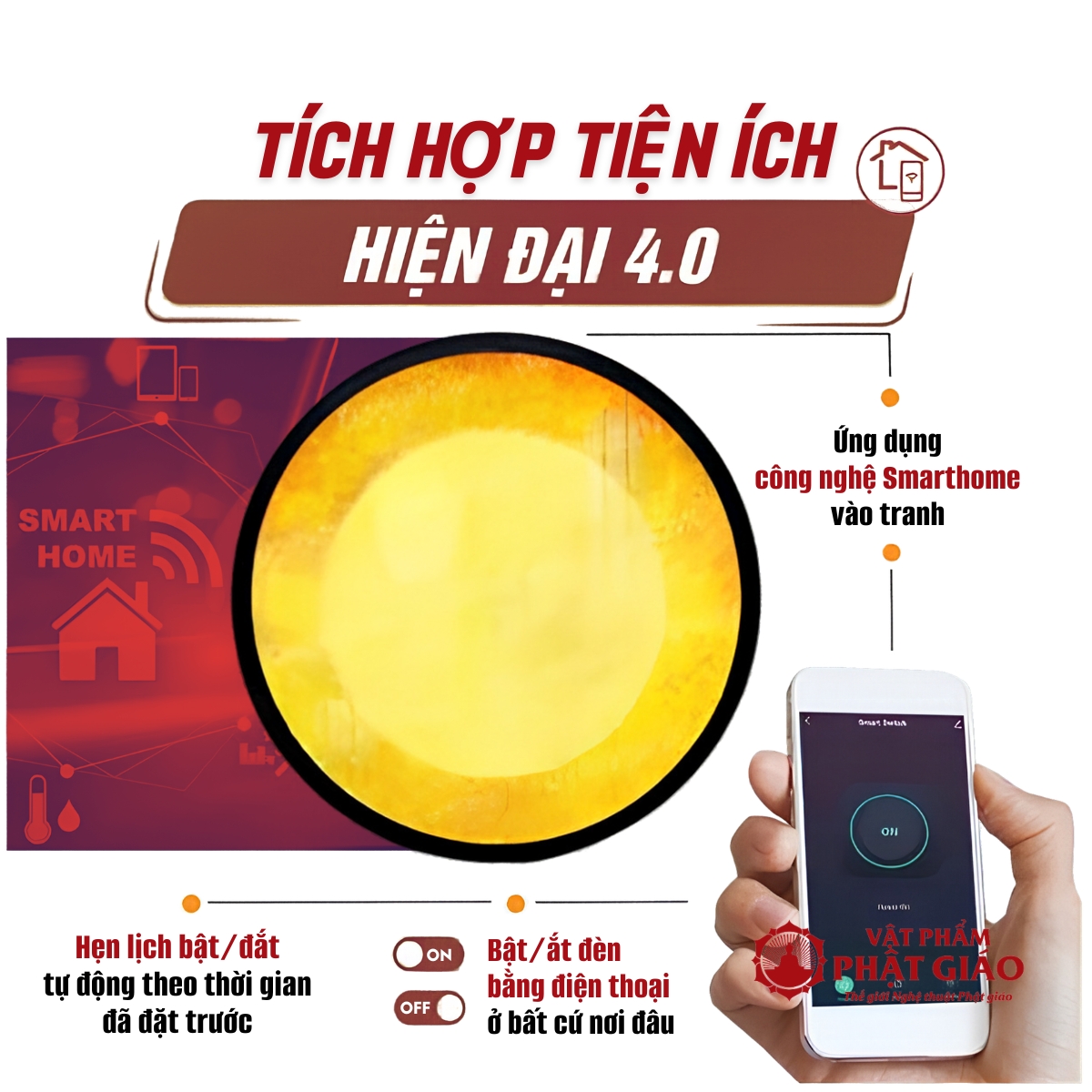 Tranh Trúc Chỉ In Tròn Mẫu Trăng Vàng TC578 7 Tranh Trúc Chỉ In Tròn Mẫu Trăng Vàng TC578 - Ảnh 7