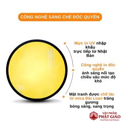 Tranh Trúc Chỉ In Tròn Mẫu Vàng Trơn TC576 - Ảnh 2