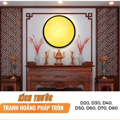 Tranh Trúc Chỉ In Tròn Mẫu Vàng Trơn TC576 - Ảnh 7