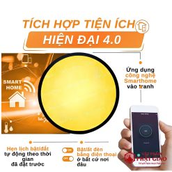 Tranh Trúc Chỉ In Tròn Mẫu Vàng Trơn TC576 - Ảnh 4