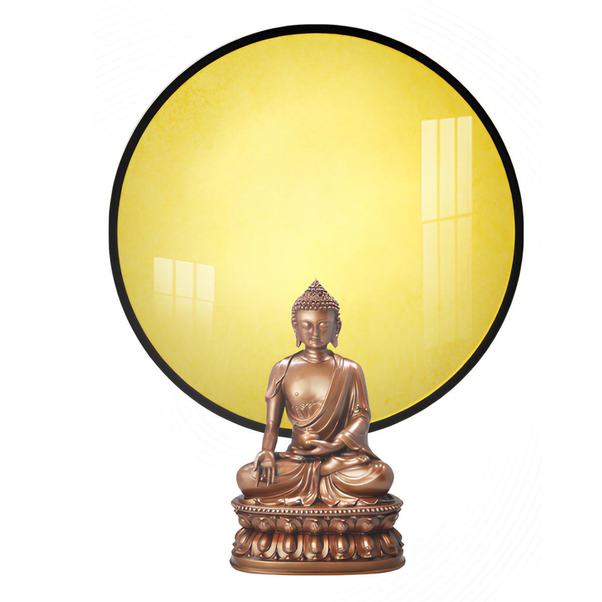 Tranh Trúc Chỉ In Tròn Mẫu Vàng Trơn TC576