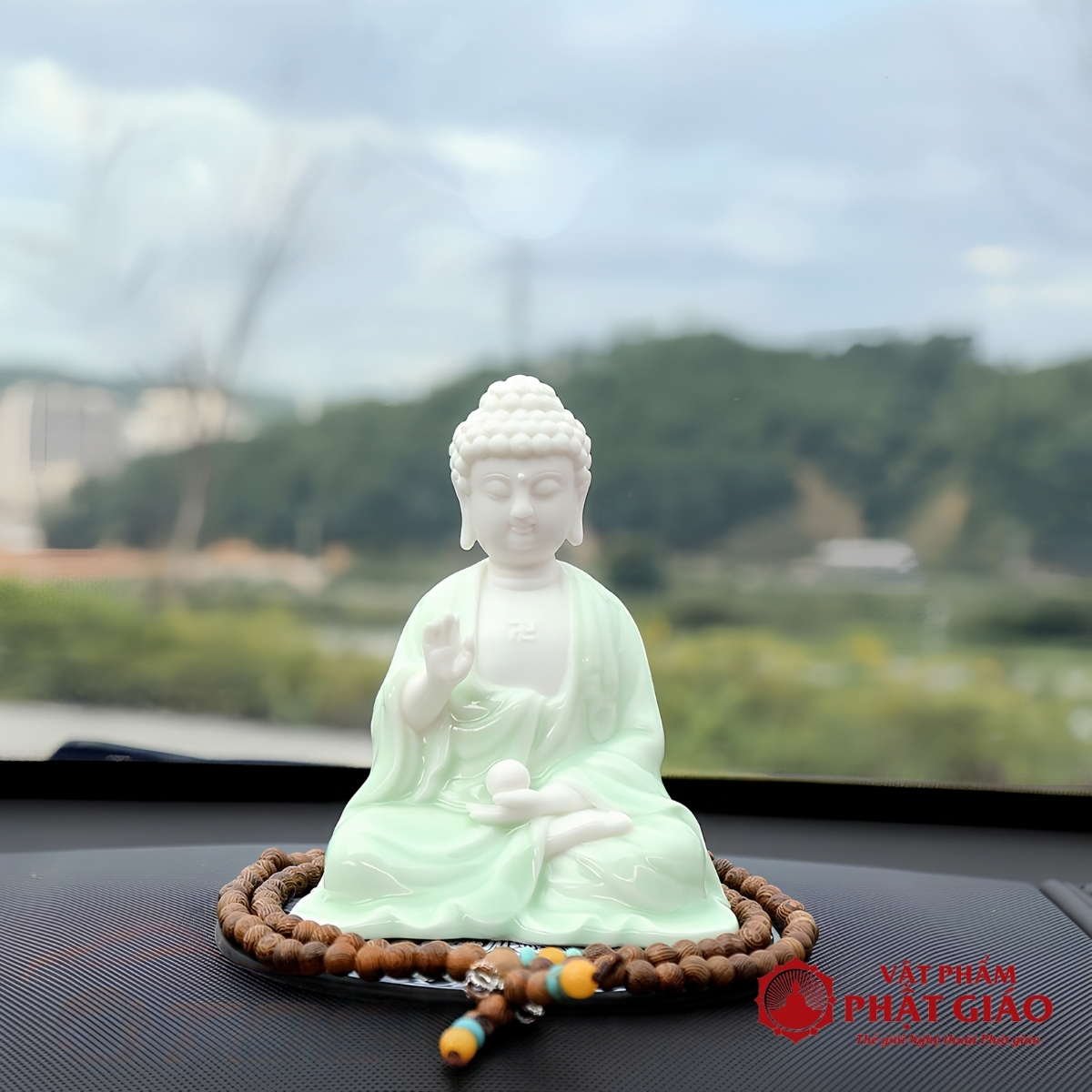 Tượng Phật A Di Đà Sứ Để Taplo Ô Tô 2 Tượng Phật A Di Đà Sứ Để Taplo Ô Tô - Ảnh 2