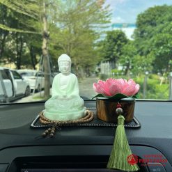 Tượng Phật A Di Đà Tọa Đài Sen Sứ Xanh Để Ô Tô - Ảnh 11