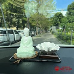 Tượng Phật A Di Đà Tọa Đài Sen Sứ Xanh Để Ô Tô - Ảnh 13