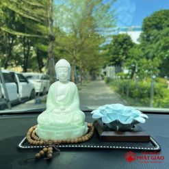Tượng Phật A Di Đà Tọa Đài Sen Sứ Xanh Để Ô Tô - Ảnh 15