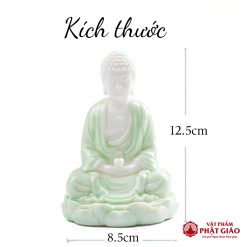Tượng Phật A Di Đà Tọa Đài Sen Sứ Xanh Để Ô Tô - Ảnh 4
