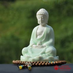 Tượng Phật A Di Đà Tọa Đài Sen Sứ Xanh Để Ô Tô - Ảnh 5