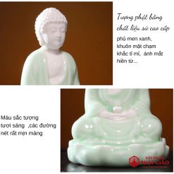 Tượng Phật A Di Đà Tọa Đài Sen Sứ Xanh Để Ô Tô - Ảnh 6