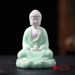 Tượng Phật A Di Đà Tọa Đài Sen Sứ Xanh Để Ô Tô - Ảnh 7