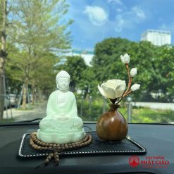 Tượng Phật A Di Đà Tọa Đài Sen Sứ Xanh Để Ô Tô - Ảnh 8