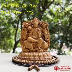 Tượng Phật Bản Mệnh Gỗ Bách Xanh Để Ô Tô, Bàn Làm Việc - Ảnh 4
