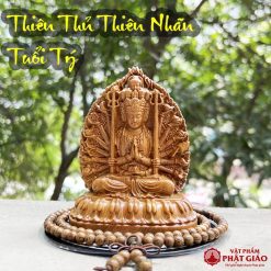 Tượng Phật Bản Mệnh Gỗ Bách Xanh Để Ô Tô, Bàn Làm Việc - Ảnh 5