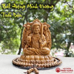 Tượng Phật Bản Mệnh Gỗ Bách Xanh Để Ô Tô, Bàn Làm Việc - Ảnh 7