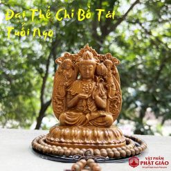 Tượng Phật Bản Mệnh Gỗ Bách Xanh Để Ô Tô, Bàn Làm Việc - Ảnh 8