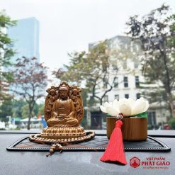 Tượng Phật Bản Mệnh Trang Trí Ô Tô Theo Gỗ Bách Xanh Cao Cấp, Cao 12cm - Ảnh 2