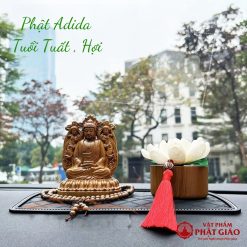 Tượng Phật Bản Mệnh Trang Trí Ô Tô Theo Gỗ Bách Xanh Cao Cấp, Cao 12cm - Ảnh 3